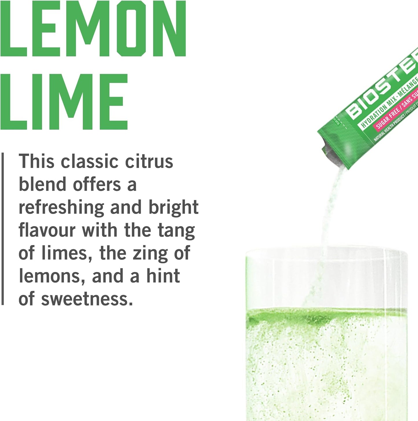 BioSteel 补水混合物，加拿大制造 - 美味补水，零糖，不含人工香料或防腐剂，柠檬青柠口味，24 个独立包装