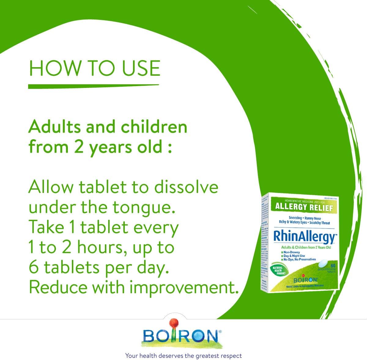 Boiron RhinAllergy 缓解打喷嚏、流鼻涕、眼睛或喉咙发痒等过敏症状 - 60 片
