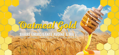 Oatmeal & Honey Protein - Energy Bar, Gluten Free Snack, High in Fiber, Raspberry, 60g Bar (6 count)