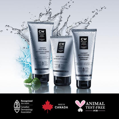 CW Beggs Energy+ Moisturizer for Men, Normal to Dry Skin, Face Cream, Hypoallergenic, Fragrance-Free, Paraben-Free, Alcohol-Free, Mineral Oil-Free, Cruelty-Free