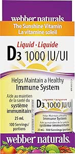 Webber Naturals 維生素 D3 1000 IU 液體，25 毫升，有助於骨骼和牙齒健康，保持身體健康