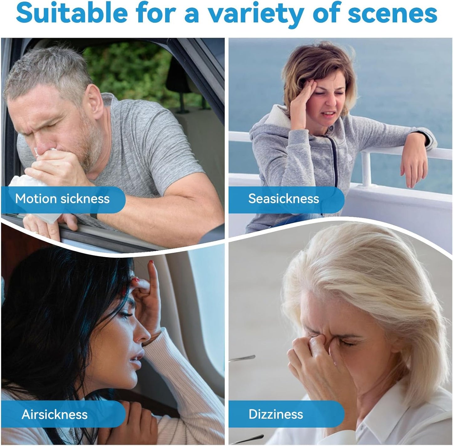 晕车贴，60 片装，不瞌睡，减轻晕船晕车引起的头晕，适合乘车、乘船、乘游轮和飞机的旅行必需品
