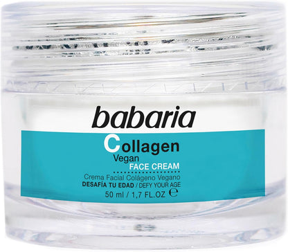 Babaria 胶原蛋白素食面霜 - 抗衰老面霜 - 保湿面霜 - 植物基面部保湿霜，焕活肌肤 - 1.7 盎司