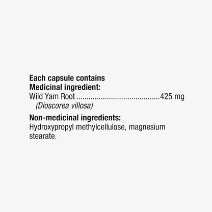 Nature's Way Wild Yam Root Capsules - Relieve Abdominal and Menstrual Pain Relief – Women’s Health - Premium Herbal Supplement - Non-GMO - 100 Vegetarian Capsules