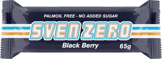 Sven ZERO Blackberry Oat Bar - 20 × 65g - No‑Sugar Added Vegan Oatmeal Energy Bar with Blackberry, High‑Fibre, Gluten‑Free Snack