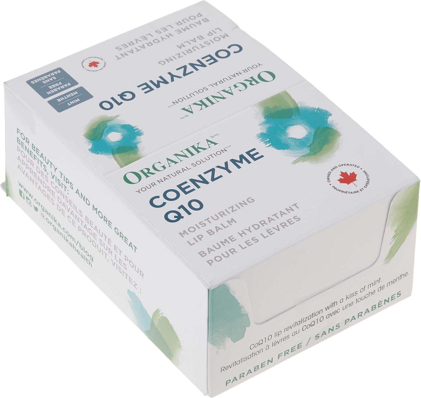 Organika Coenzyme Q10 Moisturizing Lip Balm Counter Display † 24 X 0.15Oz Tubes