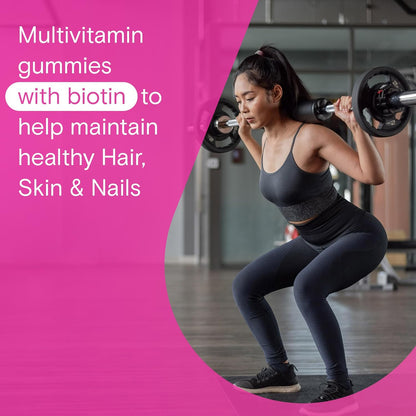 One A Day Multi+ 頭髮、皮膚和指甲複合維生素軟糖 - 每日補充維生素，支持健康的頭髮、皮膚和指甲，含生物素、維生素 A、C、E 和鋅，男女適用，120 粒軟糖