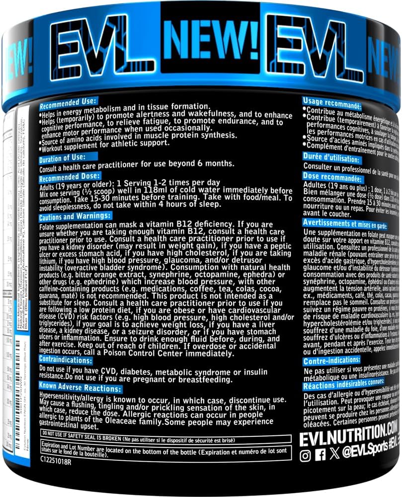 Evlution Nutrition ENGN Shred 锻炼前粉 - Shredding 锻炼前粉，含 CLA、L-肉碱和铬，可增强注意力、能量和耐力 - Blue Raz