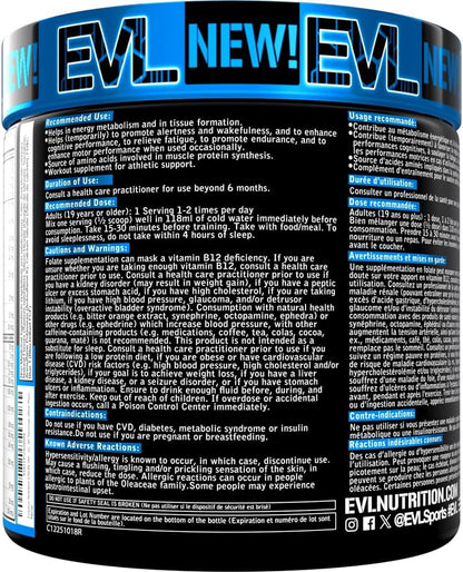 Evlution Nutrition ENGN Shred 锻炼前粉 - Shredding 锻炼前粉，含 CLA、L-肉碱和铬，可增强注意力、能量和耐力 - Blue Raz