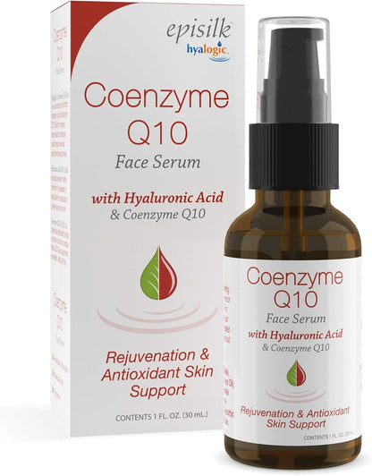 Hyalogic Episilk Coenzyme Q10 Serum w/Hyaluronic Acid for Collagen Support | Visible Firming Facial Serum for Dry Skin | Skin Rejuvenation - Antioxidant Serum (1 fl oz)