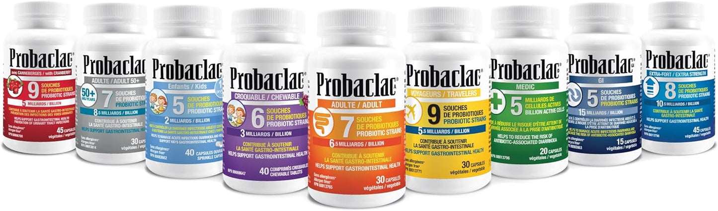 Probaclac chewable probiotics for kids ages 3. Each chewable tablet contains 3 billion active cells, Multi-strain probiotic and lactic ferment complex (6 strains) (40)