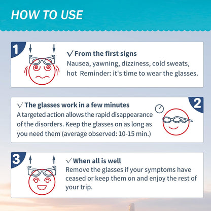 Hion 兒童防暈動病智慧眼鏡（適用於 3-8 歲兒童）– 超輕便攜緩解噁心液體眼鏡，可緩解暈車、暈機、暈船 – 兒童旅行/郵輪必備
