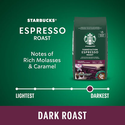 星巴克浓缩烘焙咖啡粉 340 克（6 包），浓缩深度烘焙，6 包