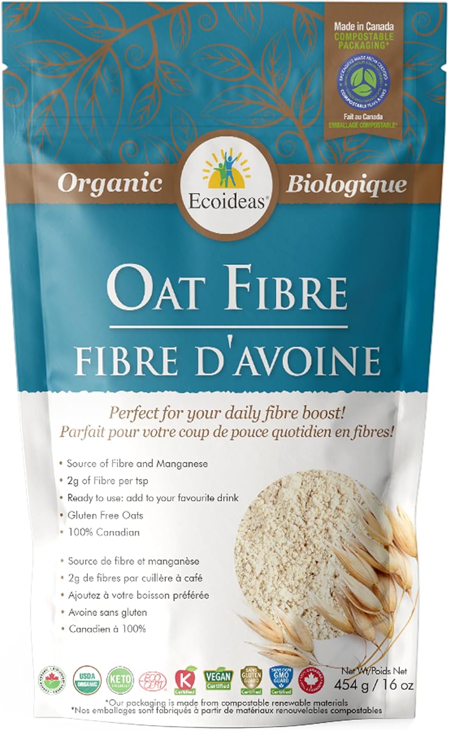 Ecoideas 有机燕麦纤维，蓝色
