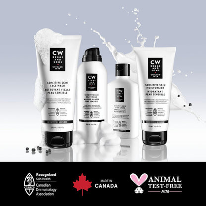 CW Beggs Sensitive Skin Moisturizer for Men, Sensitive Skin, Face Cream, Hypoallergenic, Fragrance-Free, Paraben-Free, Alcohol-Free, Mineral Oil-Free, Cruelty-Free