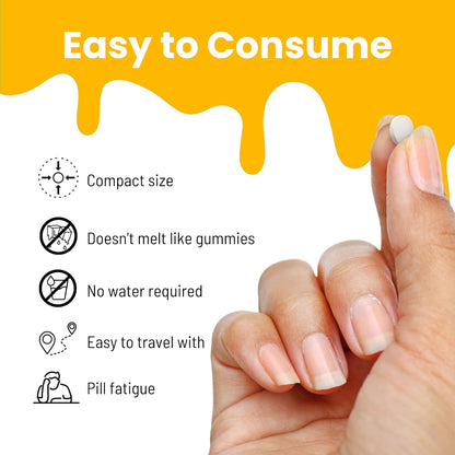 Nutrameltz 維生素 C 和鋅 - 免疫增強補充劑，支持頭髮生長，幫助組織發育，速溶片，用於維生素缺乏症 - 檸檬和橙子味（60 片）