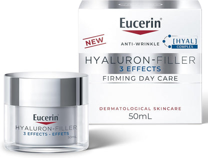 Eucerin Anti Wrinkle Firming Day Care Hyaluronic Acid Moisturizer for Face, Anti Aging Face Cream for Women Visibly Reduces the Look of Fine Lines & Wrinkles, All Skin Types, 50mL Jar