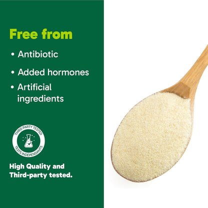 Organika Canadian-Made Bovine Gelatin (Unflavoured) - Collagen With 18 Amino Acids for Healthier Skin, Hair, Bones and Gut | Grass-Fed Source - 250g