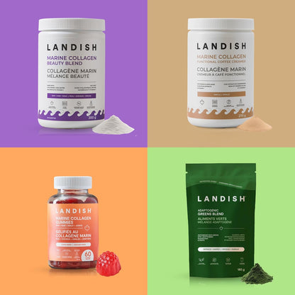 Landish 純加拿大海洋膠原蛋白肽粉 - 全身性益處和關節支持，適用於女性和男性 - 水解、無味、超純蛋白質補充劑 - 完全溶解，0 碳水化合物和糖 - 加拿大製造 - 2…