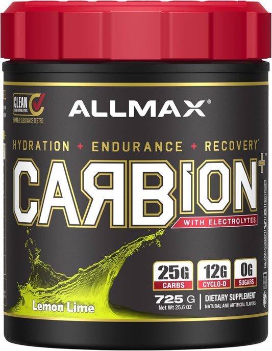 ALLMAX Nutrition - CARBION+（补水、耐力和恢复）- 柠檬青柠味 - 725 克，25 份