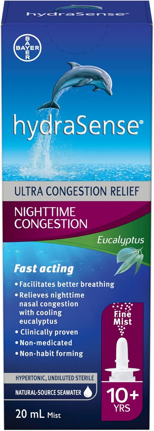 HydraSense 桉树鼻喷雾剂，专业鼻腔护理，含清爽桉树和薄荷，20 毫升