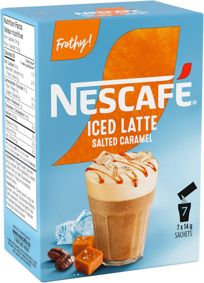 NESCAFÉ GOLD Iced Latte Salted Caramel Carton, 42 x 14 g Sachets
