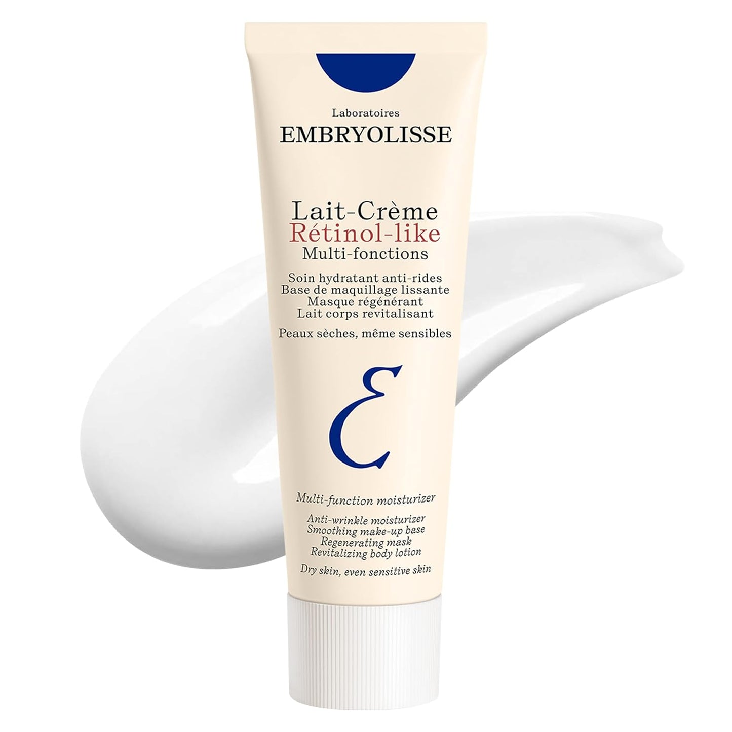 Embryolisse Lait-Crème Retinol Alternative Anti-Aging Face Moisturizer & Makeup Primer for Normal to Sensitive Skin. Reduces Fine Lines, Wrinkles & Puffiness, 75 ml.