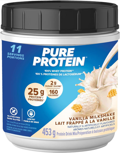 Pure Protein Whey Protein Powder - High Protein, Low Sugar, Gluten Free - Fast-Acting Formula & Bars - Nutritious, Gluten Free protein bar, made with Whey protein blend - low sugar
