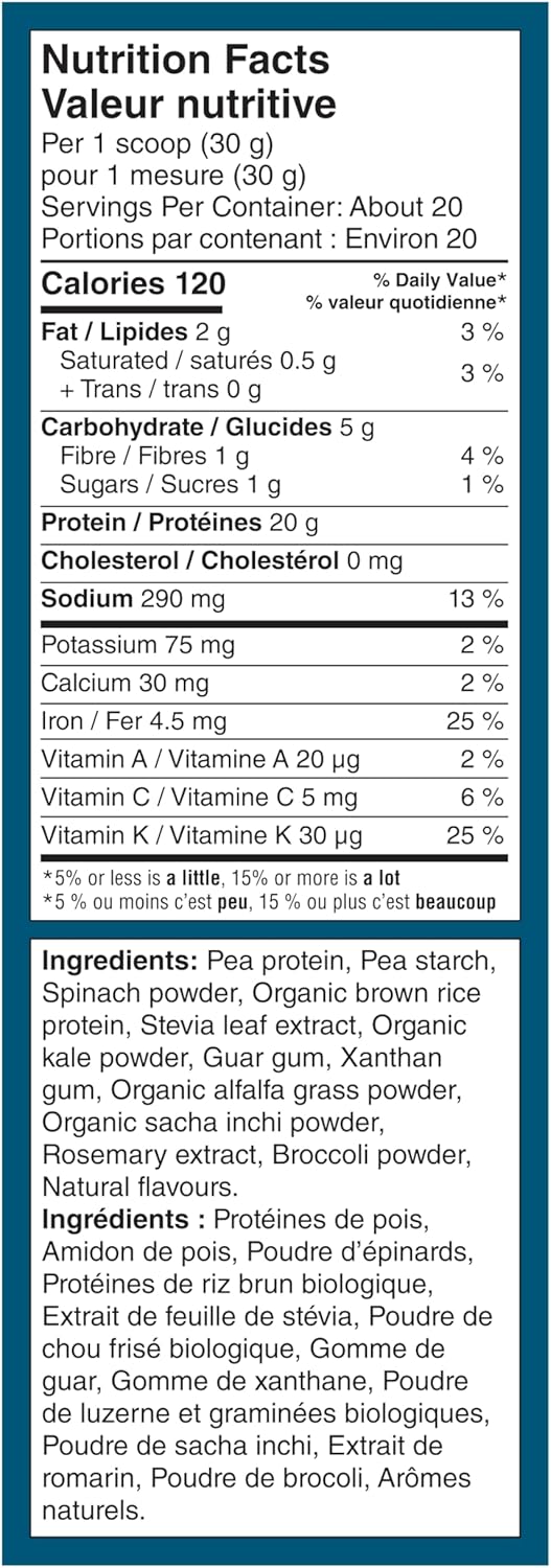 Vega Protein and Greens 香草口味（21 份）植物蛋白粉加蔬菜，純素，非基因改造，豌豆蛋白，男女適用，614 克（包裝可能有所不同）