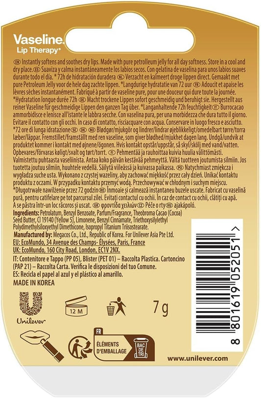 凡士林® 唇部護理® 焦糖布丁迷你裝，持久保濕，帶有淡淡的焦糖布丁香味