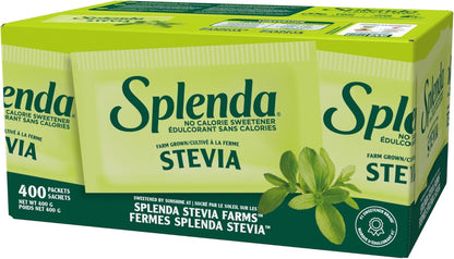 SPLENDA Stevia No Calorie Sweetener, Sugar Substitute Packets, 400 Count (Pack of 1)