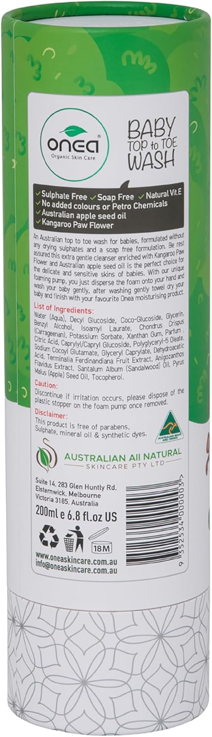 Onea Organic Skin care ONEA Baby Top to Toe Wash Body Wash Kids 6.8 oz