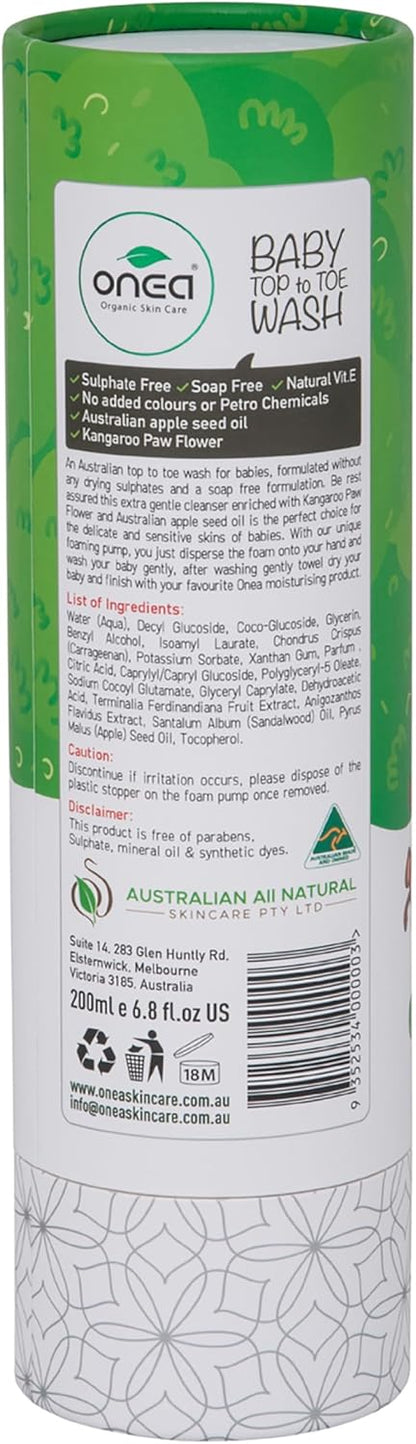 Onea Organic Skin care ONEA Baby Top to Toe Wash Body Wash Kids 6.8 oz