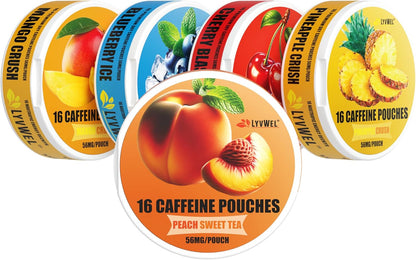 LYVWEL 5 包咖啡因浸剂 | 益智专注力和神经支持 | 天然咖啡因提升 | 每罐 16 包 | 每包含 56 毫克咖啡因 | 不含尼古丁，不含烟草 | 即时能量提升