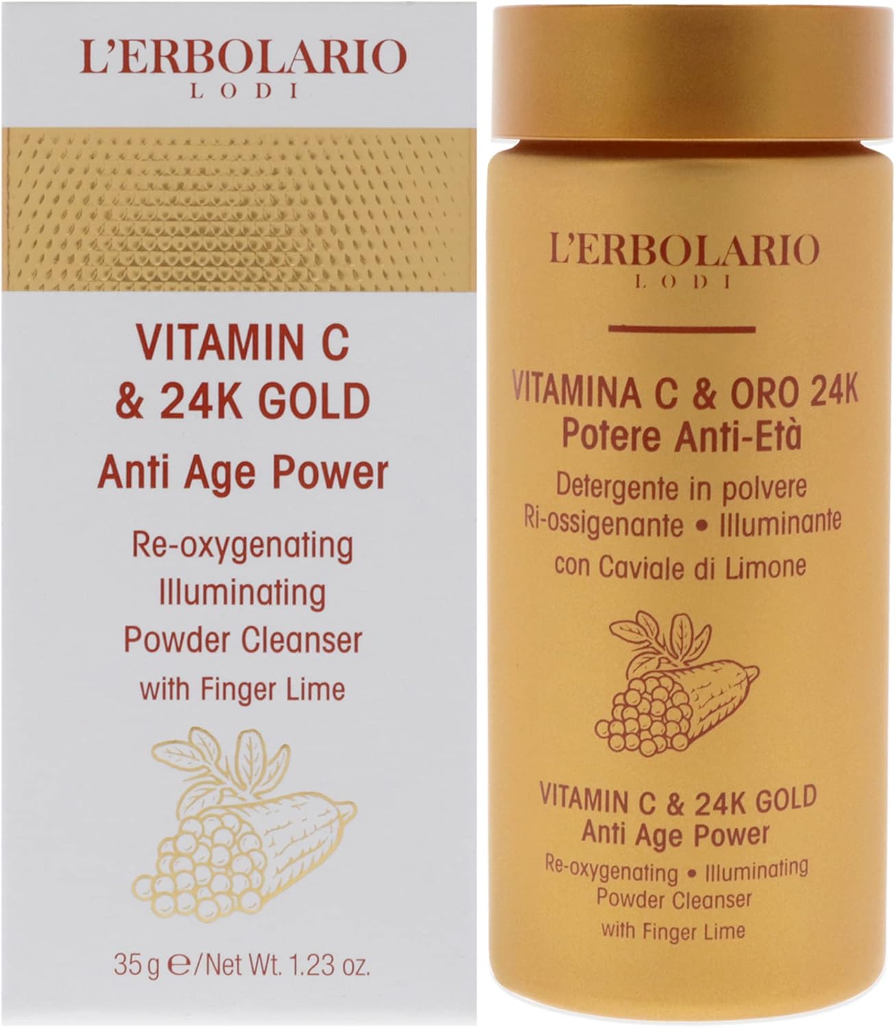 LErbolario VitaminC And 24K Gold Anti-Age Power Cleanser Women 1.23 oz