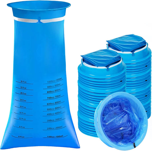 ZCOINS 25pcs Disposable Vomit Bag Medical Sick Bag Travel Sickness Emergency Emesis Bags Blue