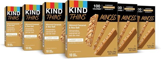 KIND THINS Almond Caramel & Sea Salt, Gluten Free Bars, 21g Bar (60 Count)