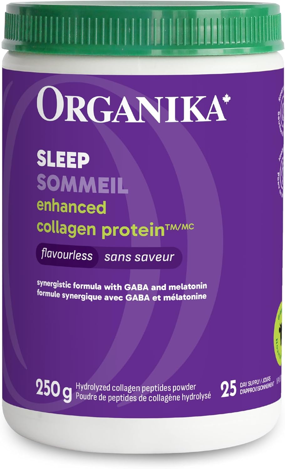 Organika 增強膠原蛋白睡眠 - 含 100 毫克 Gaba 和 3 克褪黑激素 - 深度安寧睡眠 - 250 克