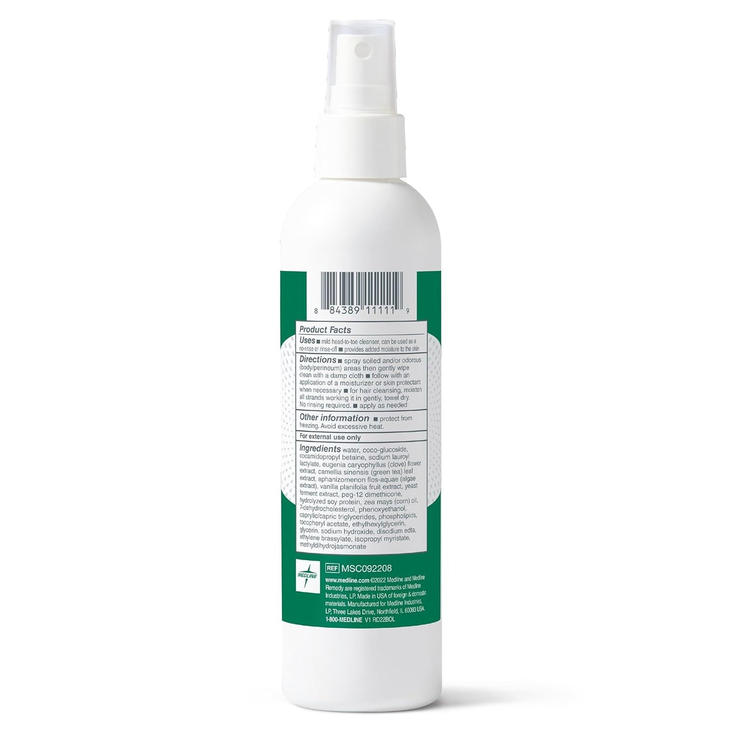 Medline Remedy MSC092208 Phytoplex No-Rinse Hydrating Spray Cleanser, 8-Ounce (Pack of 12)