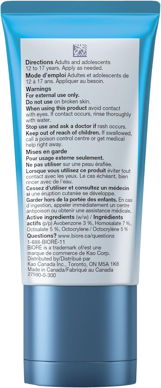 Bioré UV Aqua Rich Weightless Moisturizer with SPF 30 | Dermatologist Tested Face Cream with Invisible UV Protection | 50mL | Made in Canada