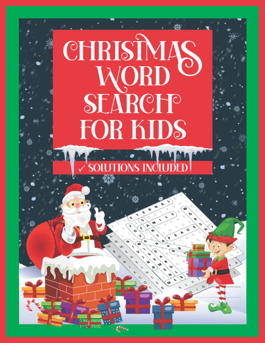 儿童圣诞节单词搜索：适合8-12岁儿童的节日拼图书