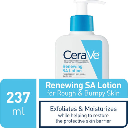 CeraVe SALICYLIC ACID Lotion, 237ML & SALICYLIC ACID Cleanser, Renewing SA Smoothing BHA Exfoliant for Face. Suitable for Keratosis Pilaris & Psoriasis. Gentle Cleanser, 237ml