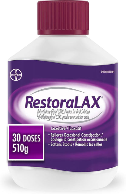 RestoraLAX Powder Laxative, Effective Relief, No Taste, No Grit & Powder Laxative, Effective Relief, No Taste