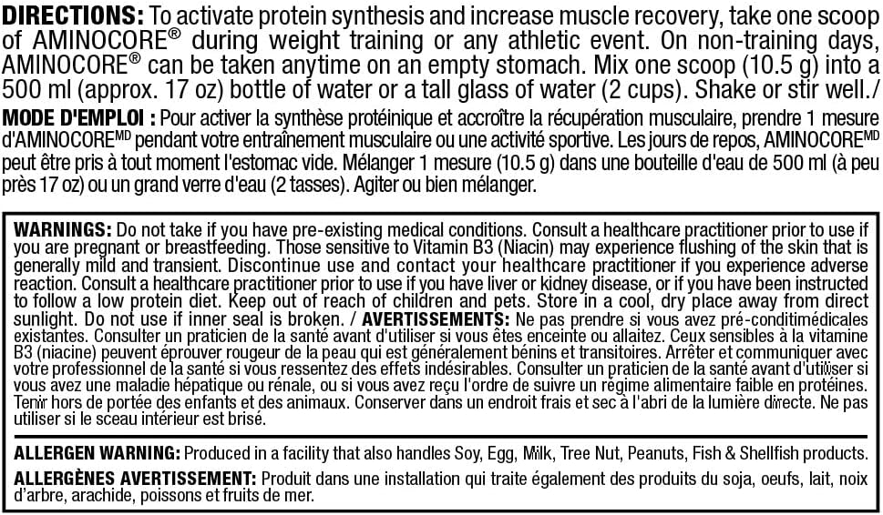ALLMAX Nutrition Allmax Aminocore 945克粉红柠檬水 - 100% 纯支链氨基酸 - 无麸质 945克粉红柠檬水