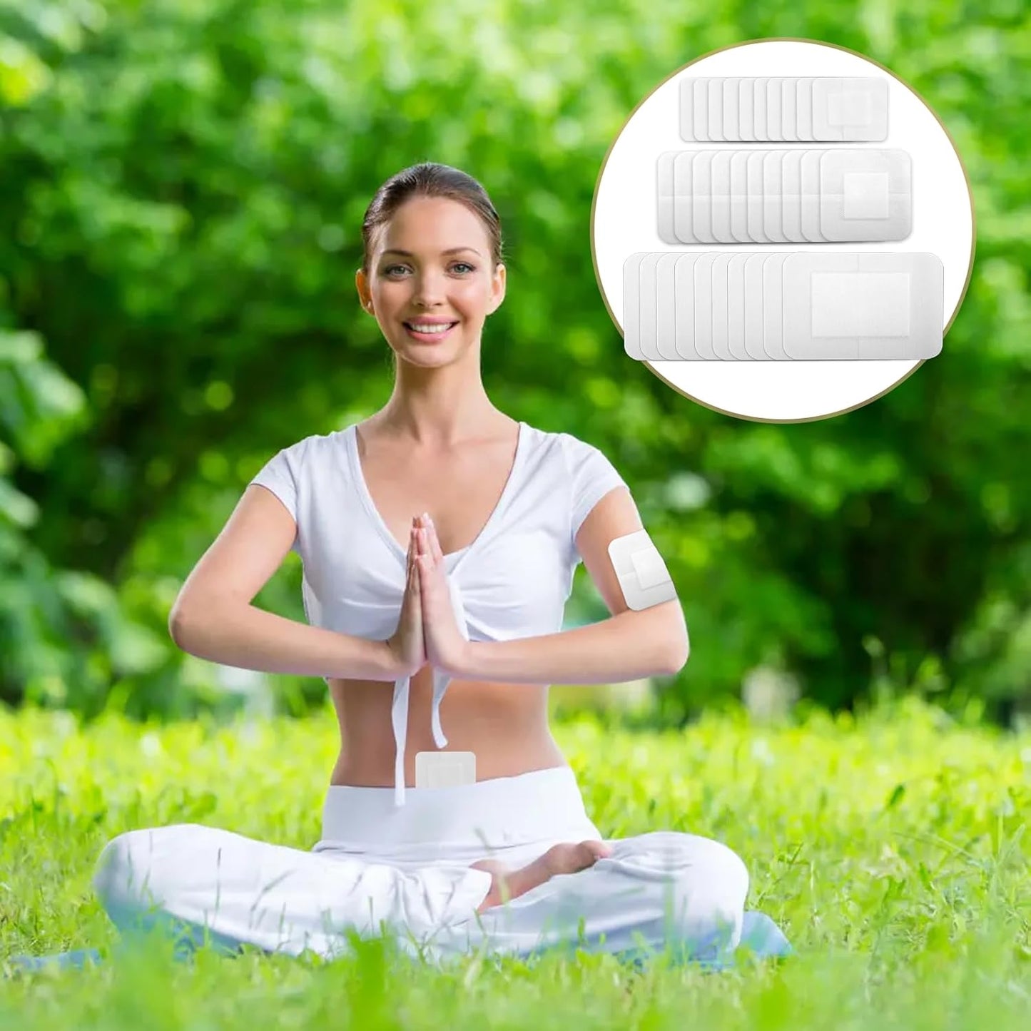 Fiohiros 30PCS Castor Oil Patches Set, Portable Anti-Leak Castor Oil Pack Wrap, Self-Adhesive Castor Oil Belly Button Patch, Breathable Soft Non-Woven for Women