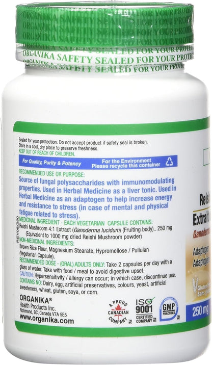 Organika 蘑菇萃取 - 靈芝 180 粒膠囊和 L-茶氨酸額外添加 110 粒膠囊 - 促進放鬆，緩解壓力，純天然來源