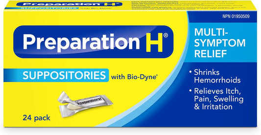 Preparation H 多症狀痔瘡治療栓劑（含 Bio-Dyne），24 粒裝