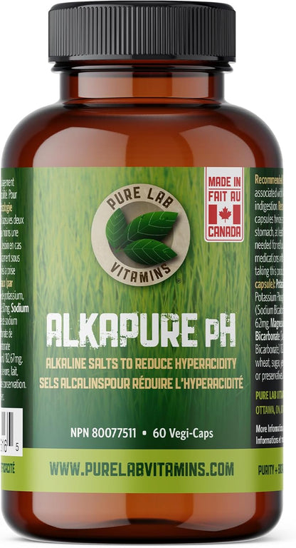 Pure Lab Vitamins | Alkapure pH | 60 Capsules | Alkaline pH Balance Pills | Essential Minerals Supplement | Antacid Pills