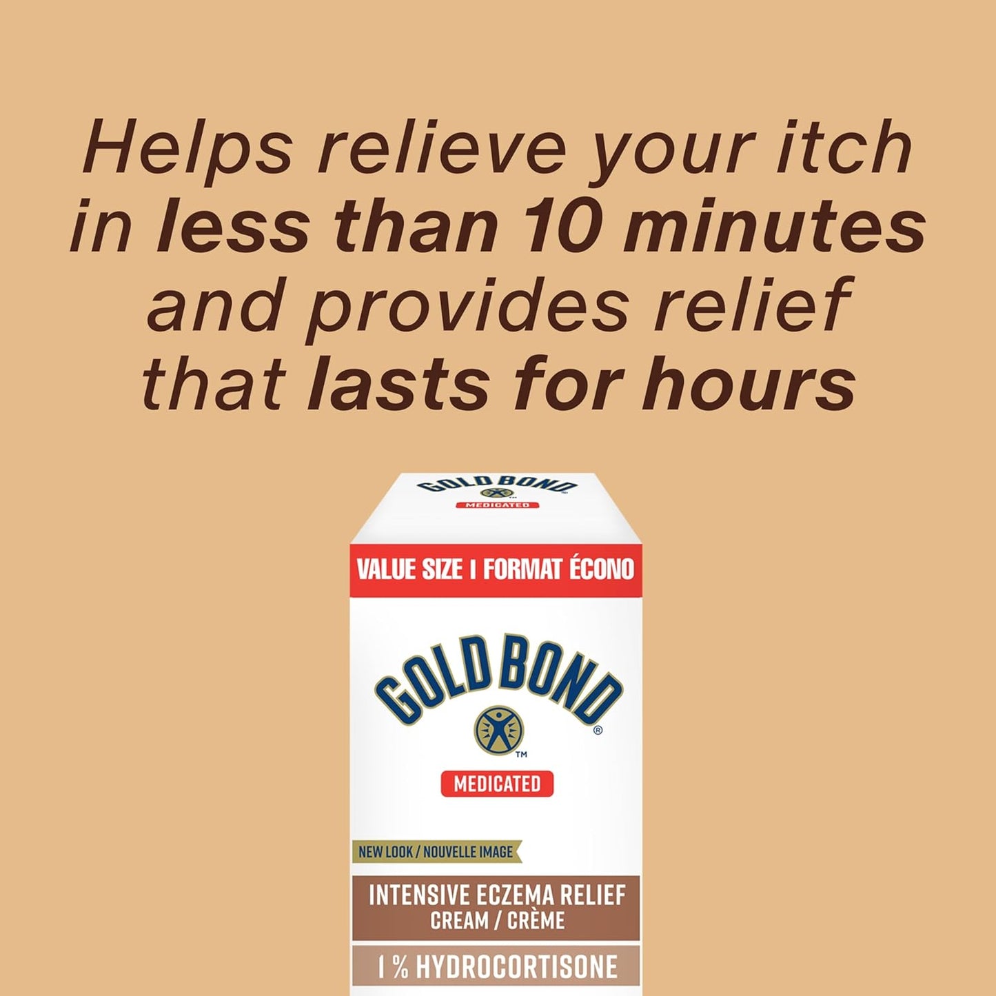 Gold Bond 药用强效湿疹缓解 1% 氢化可的松乳膏，56 克管装，药用湿疹治疗，含 5 种保湿剂，可缓解瘙痒、皮疹、发红、粗糙、刺激和炎症