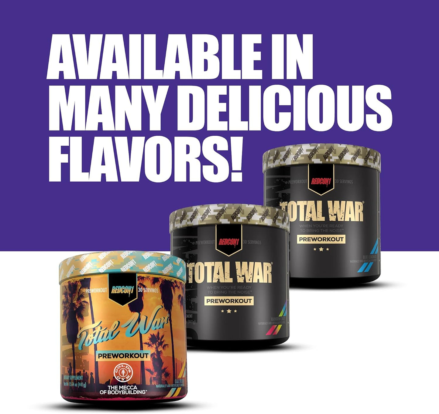 Redcon1 Total War - 運動前，30 份，提升能量，增強耐力和注意力，β-丙氨酸，250 毫克咖啡因，瓜氨酸蘋果酸 - 適合生酮飲食（酸味小熊軟糖）